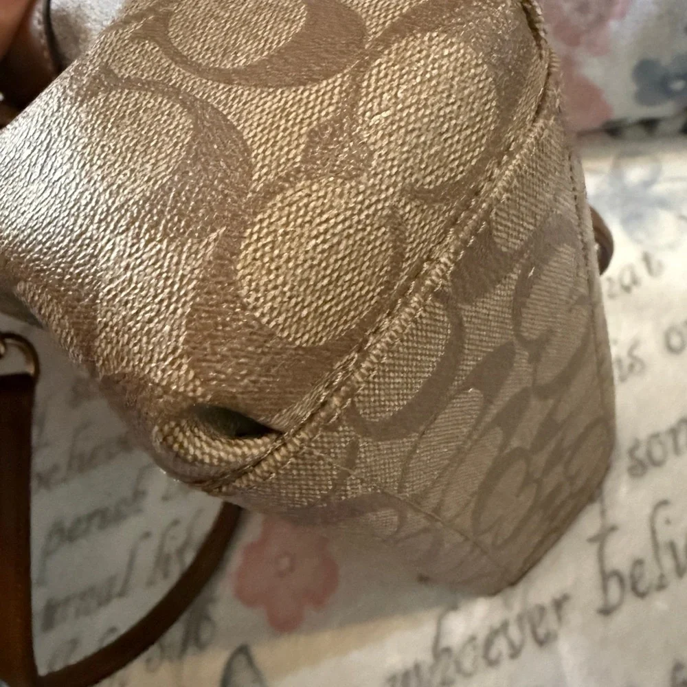 Coach Mini Brooke Carryall in signature canvas Style No. F26139 with straps EUC - Picture 7 of 16